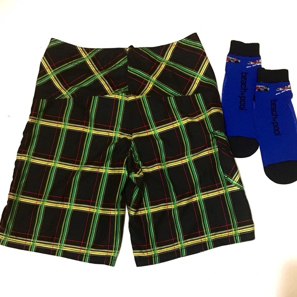 Set of EUC Plaid Trunks & Socks